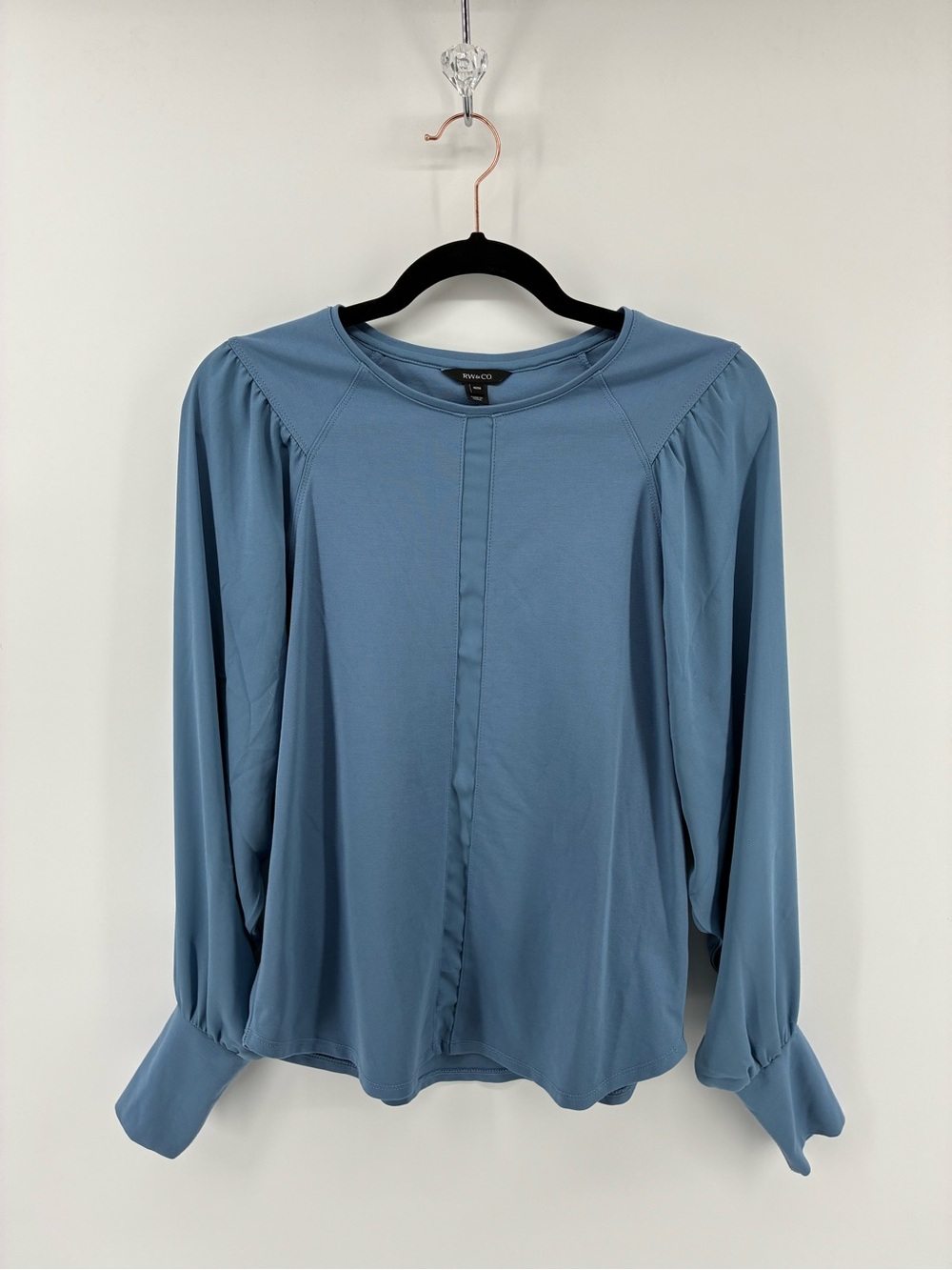 RW&CO. Dusty Blue Long-Sleeve Blouse